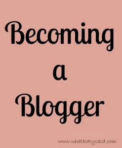becoming a blogger