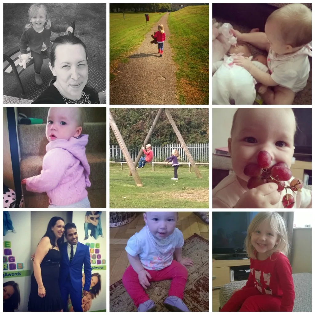 1- On the roundabout// 2- Holding her new bear// 3- Playing dollies (stealing the bottle)// 4- Someone has discovered the stairs! // 5- Pushing her future hubby on the swing! // 6- Why have one when you can have a bunch?// 7- Mr and Dr Ranj// 8- New padder shoes from NCT// 9- Has my hair grown yet mummy? 