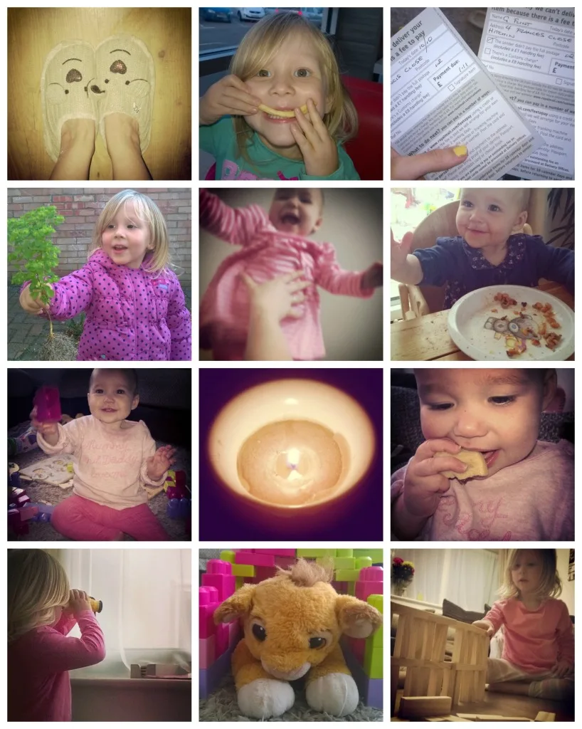 1- Time to get the slippers out // 2- Cheeky KFC // 3- Large letter and a birthday badge causing problems with Royal Mail! // 4- A spot of weeding // 5- Flying high // 6- Trusting Baby with a plate // 7- Turning 10 months // 8- #waveoflight // 9- First mince pie // 10- Looking for Simba's friends // 11- Simba // 12- Jenga G's way