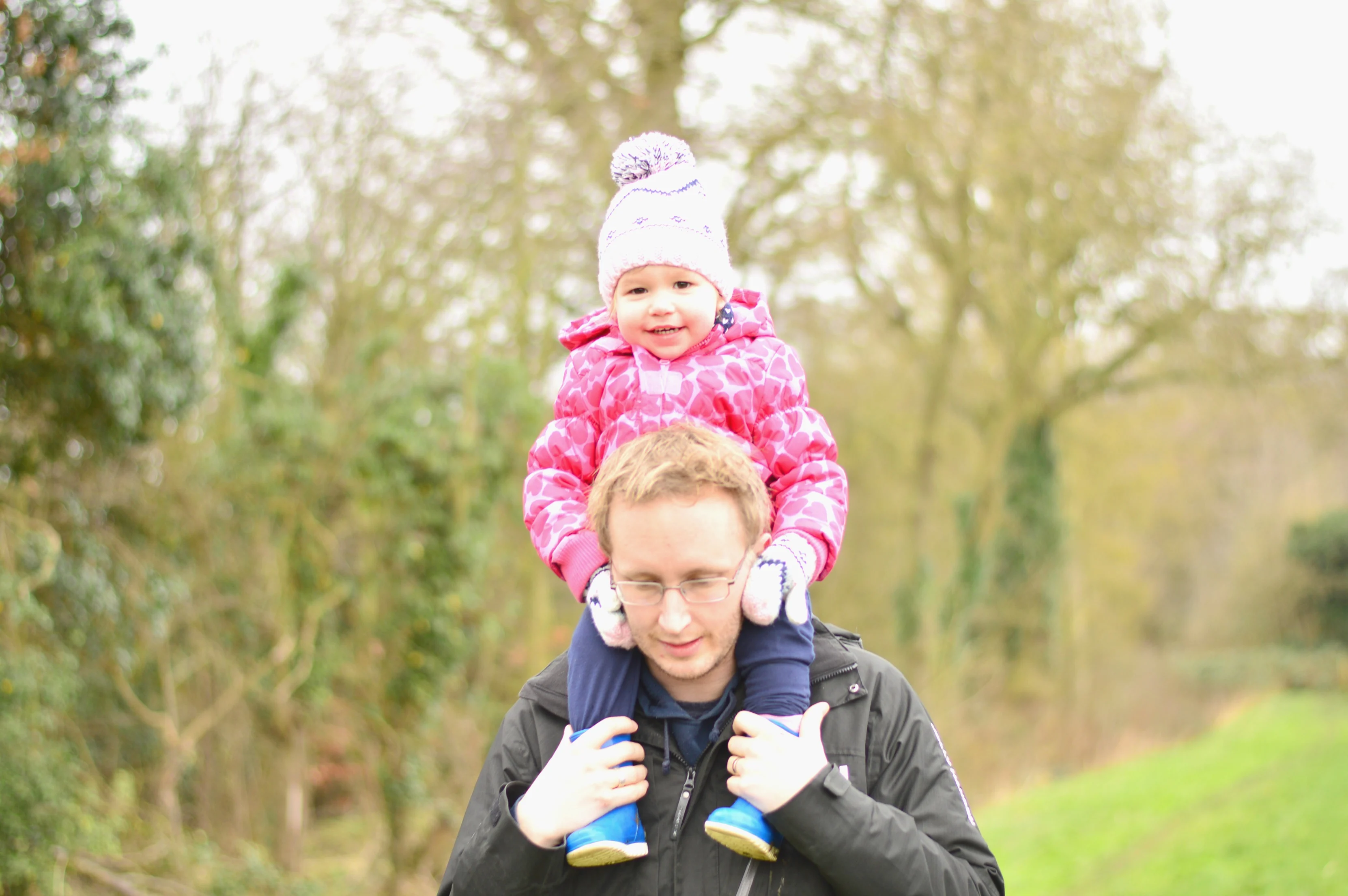 LJ on daddys shoulders