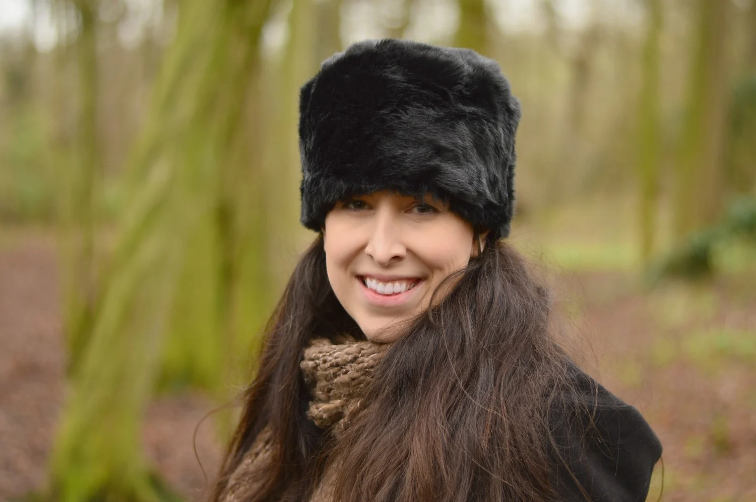 me in my new hat in the woods