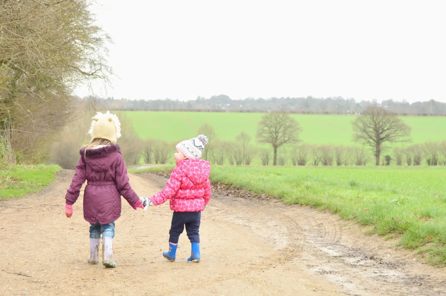 sisters on a walk