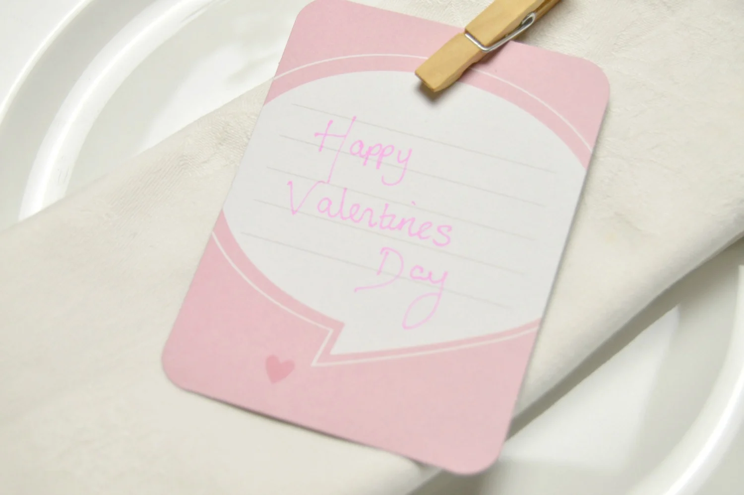 valentine table notelet