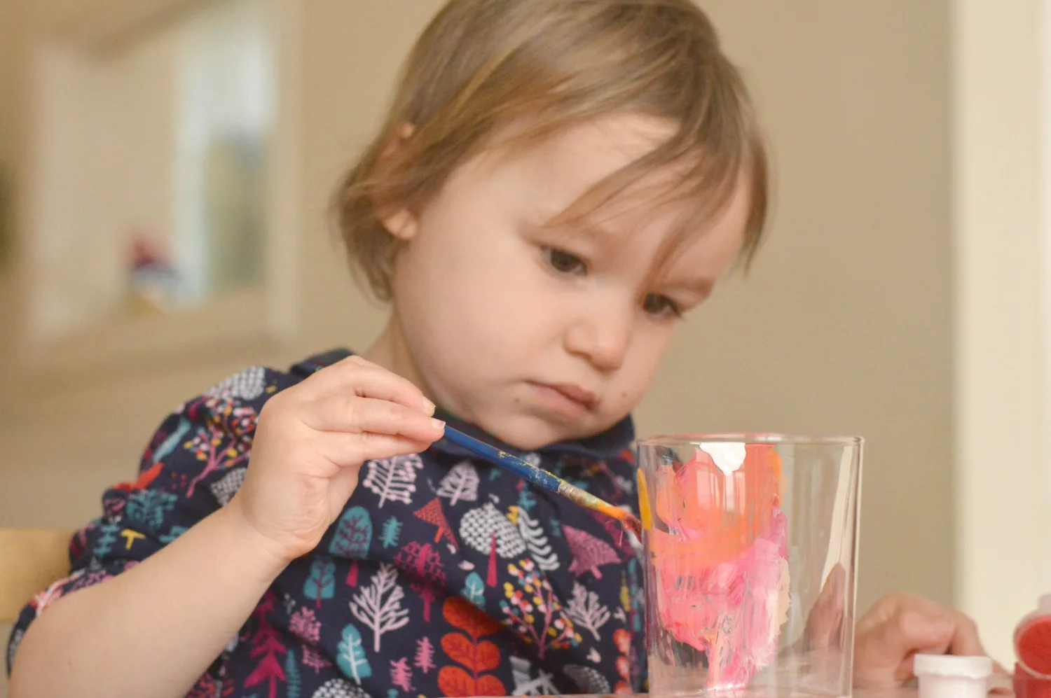 LJ painting the glass