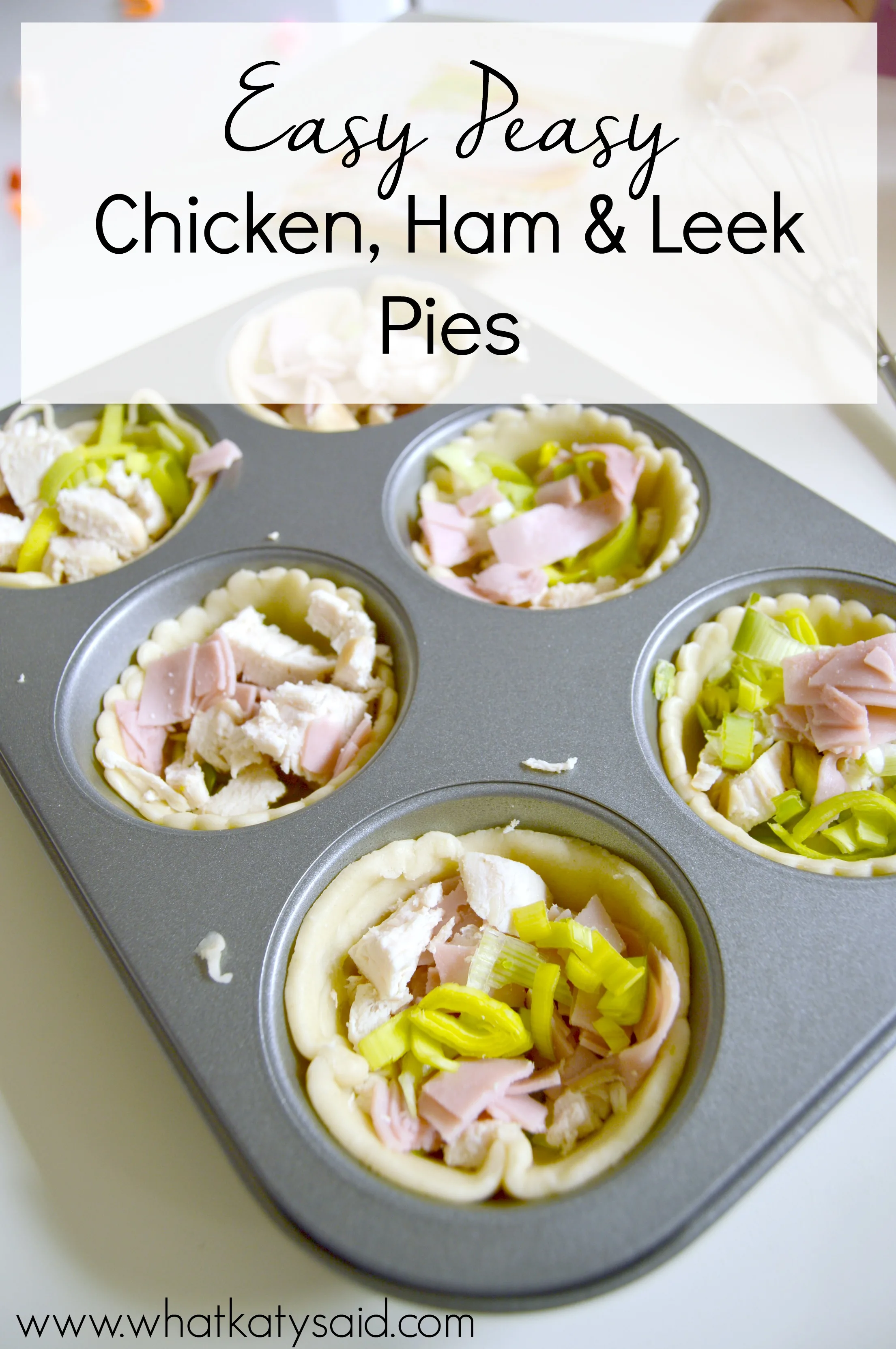 easy peasy chicken ham and leek pies