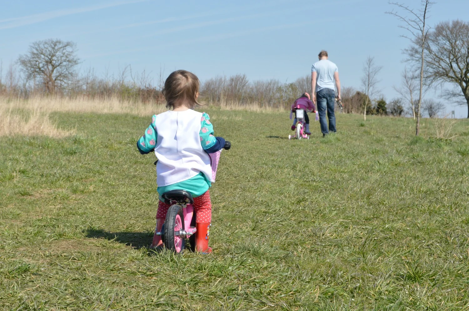 riding on a balance bike