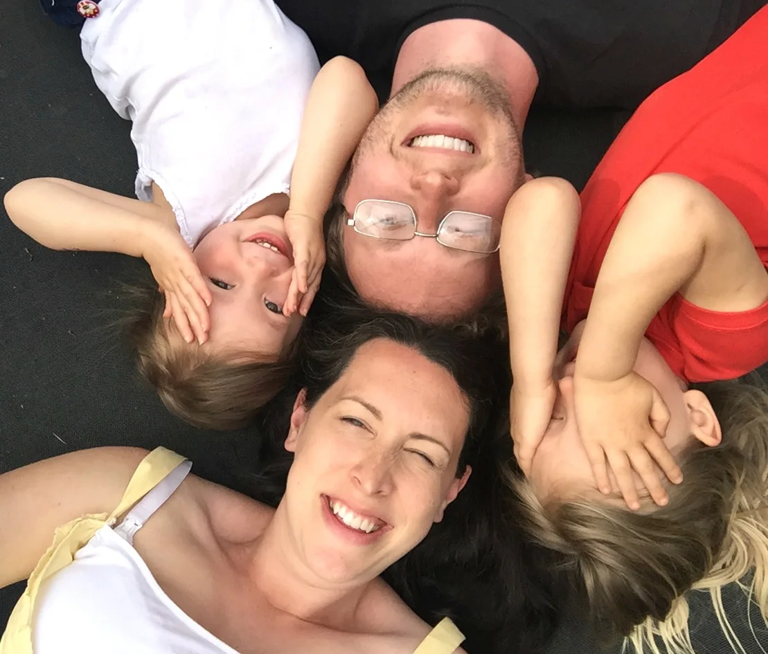 Me and mine on the trampoline