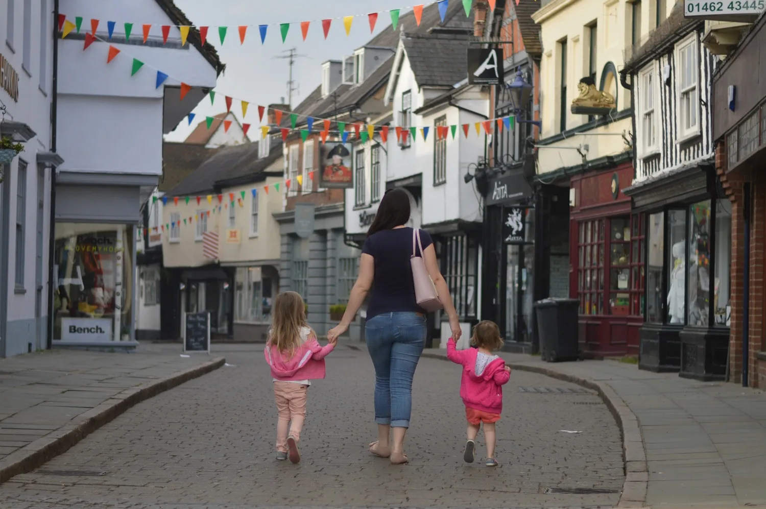 Walking down the street