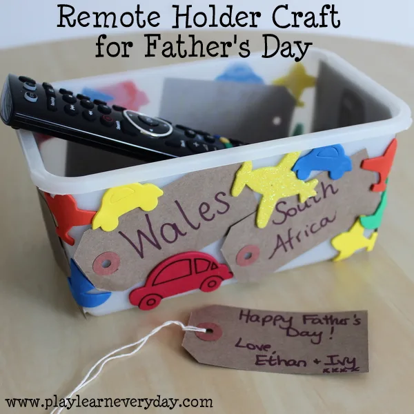 remote holder craft for fathers day - finished