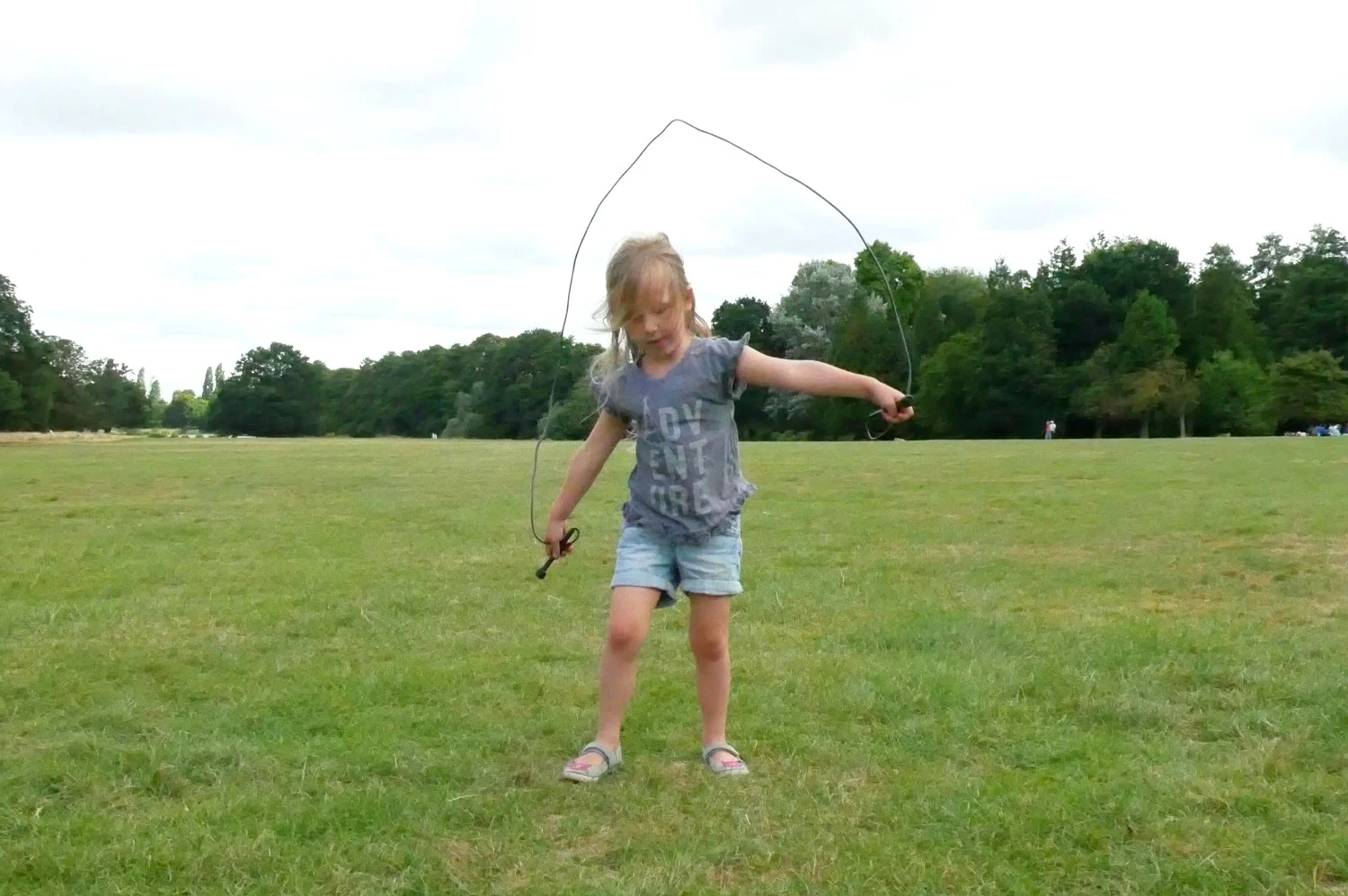 skipping in the park