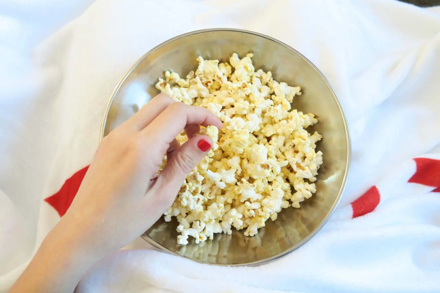 Eating popcorn