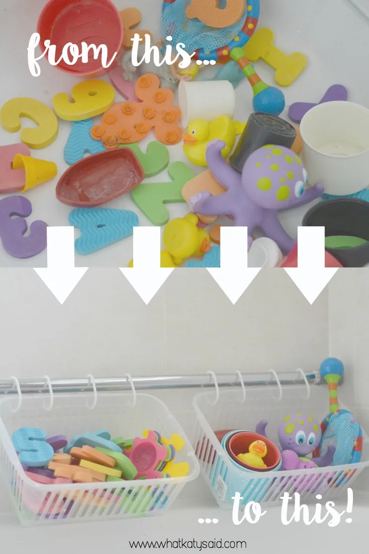 Organise your bathroom kids bath toys hack