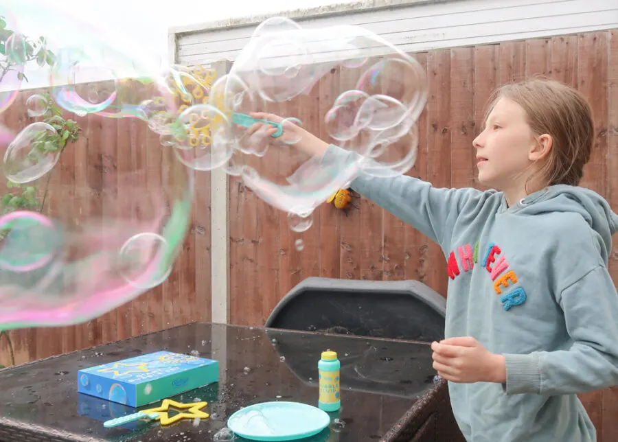 Giant bubbles in the garden