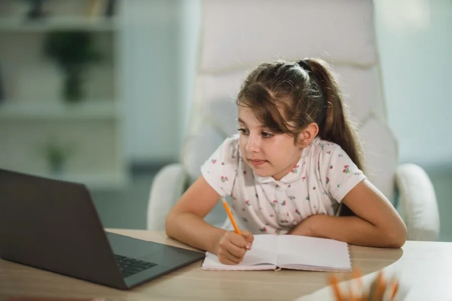child doing homework