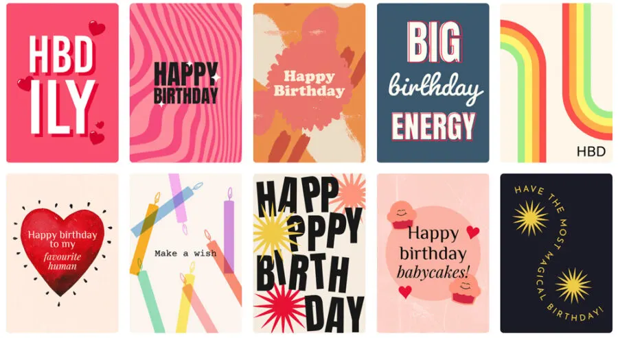 free Birthday card templates