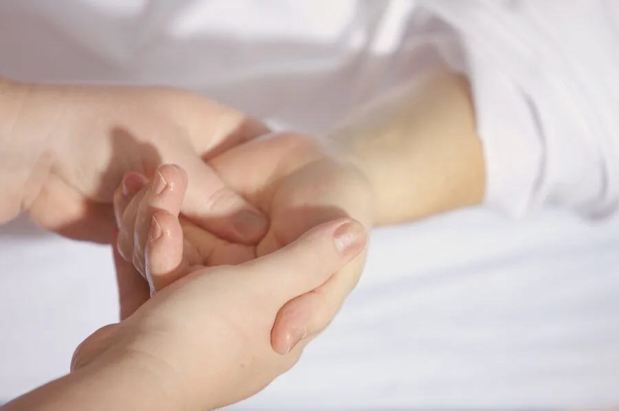 hand being massaged