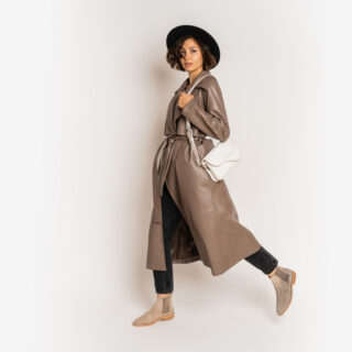 long coat on a woman