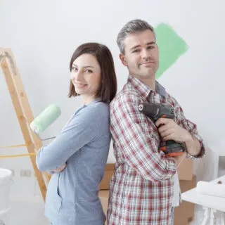 Man and woman doing DIY