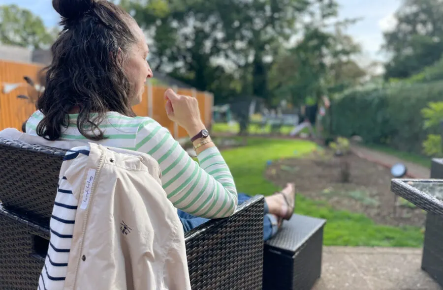 woman enjoying the garden