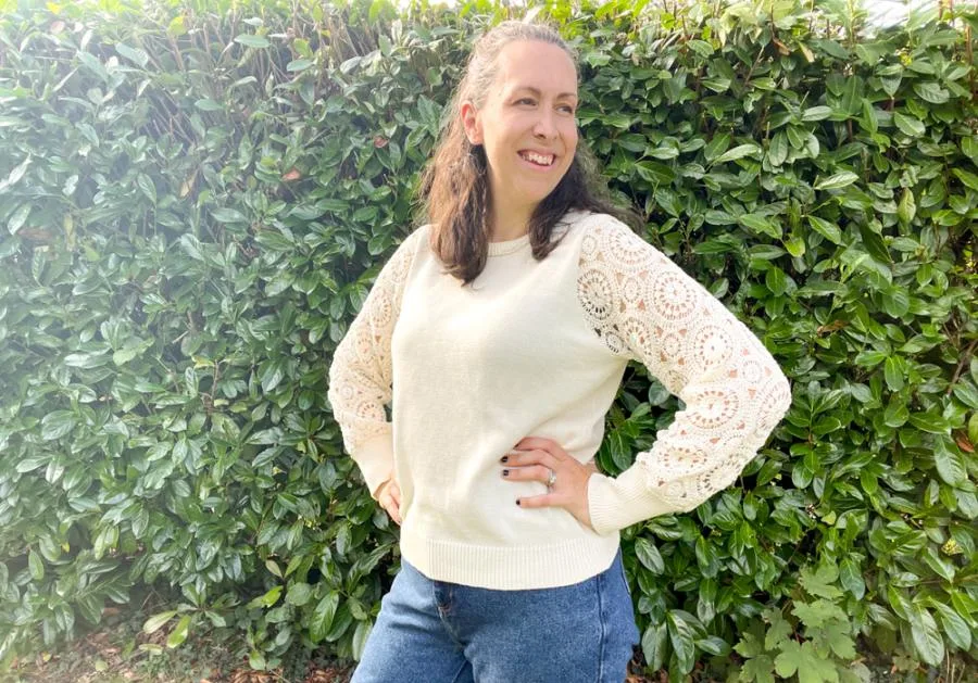 Cotton traders crochet jumper and jeans