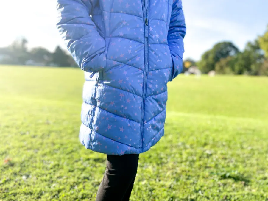 Lands' End fleece lined coat length