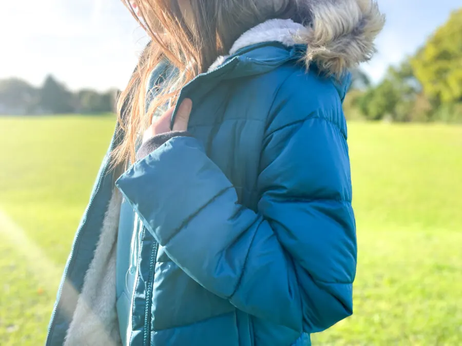 Lands' End fleece lined padded coat