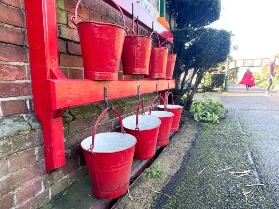 train buckets at Ropley