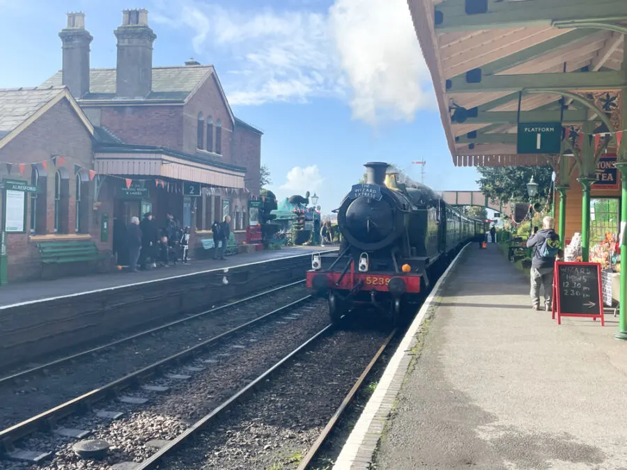 Train pulling into the station