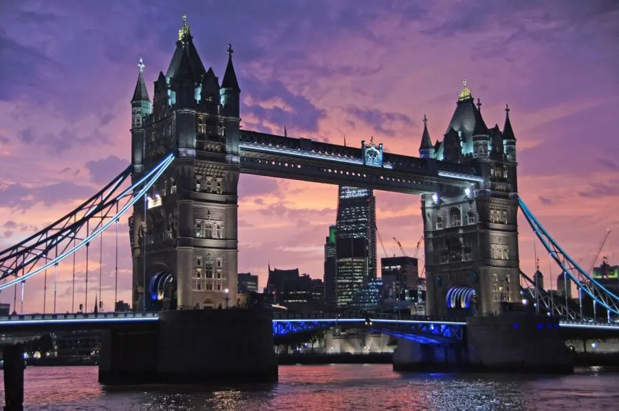 London Tower Bridge at sunset