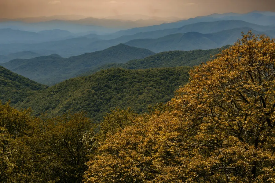 Scenic View from Lickstone Ridge Overlook, North Carolina