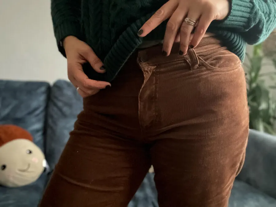 Brown corduroy trousers Lands End