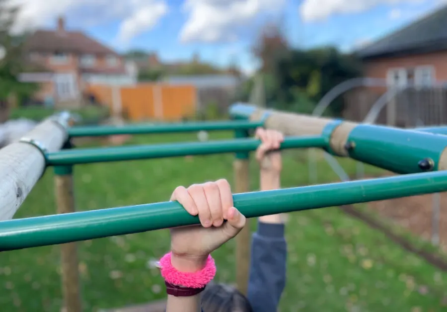 Swinging on the monkey bars