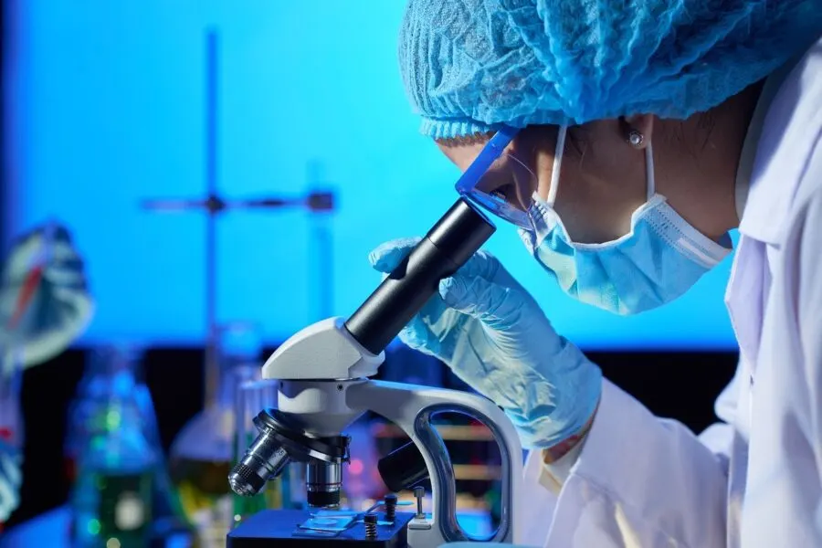 woman in lab