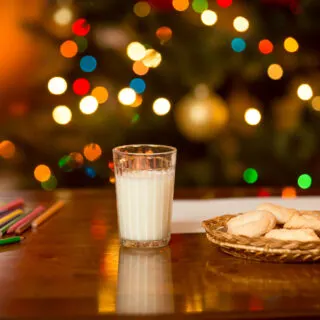 milk and cookies waiting for Santa Claus at Christmas eve