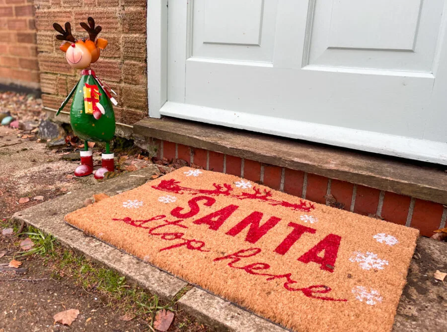 Festive doormat and decor from Cotton Traders