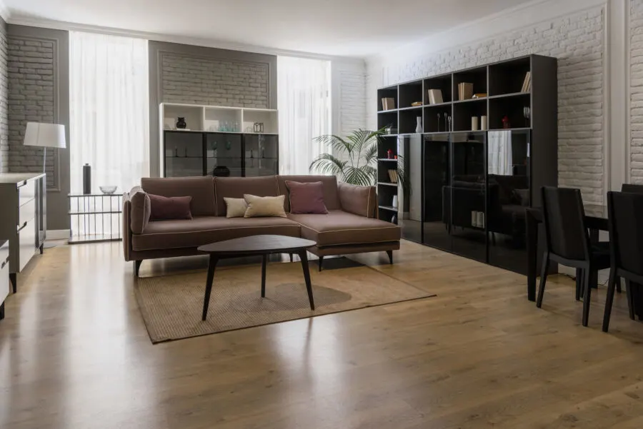 Living room with storage