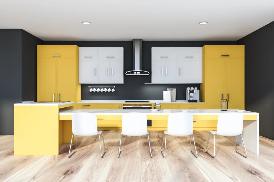 yellow kitchen