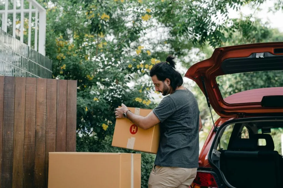 unpacking boxes