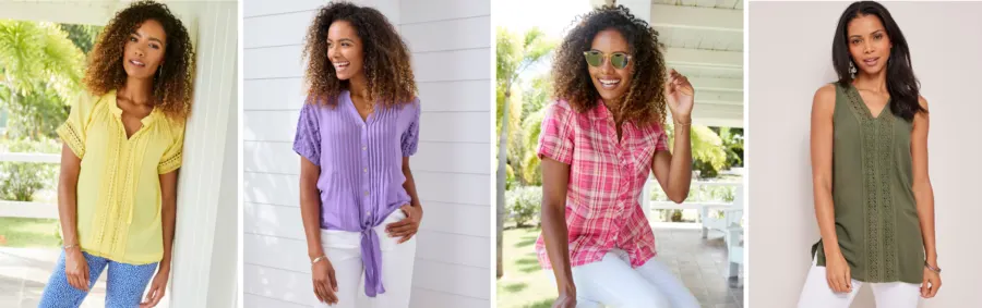 Selection of colourful blouses